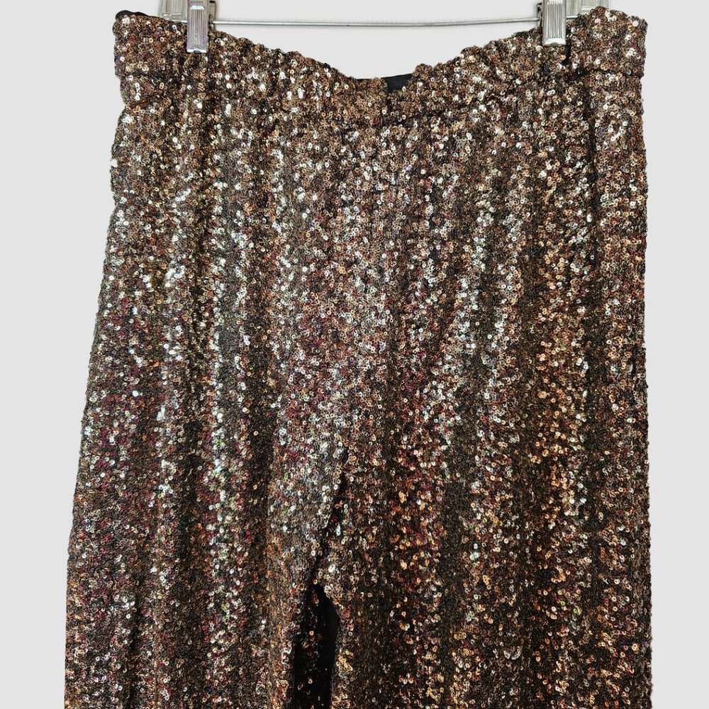 Banana Republic Sequined Gold Wide Leg Pants L